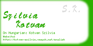 szilvia kotvan business card